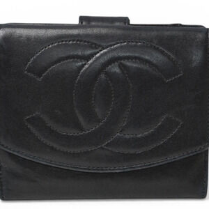 Chanel bi-fold wallet, Coco Mark, black.